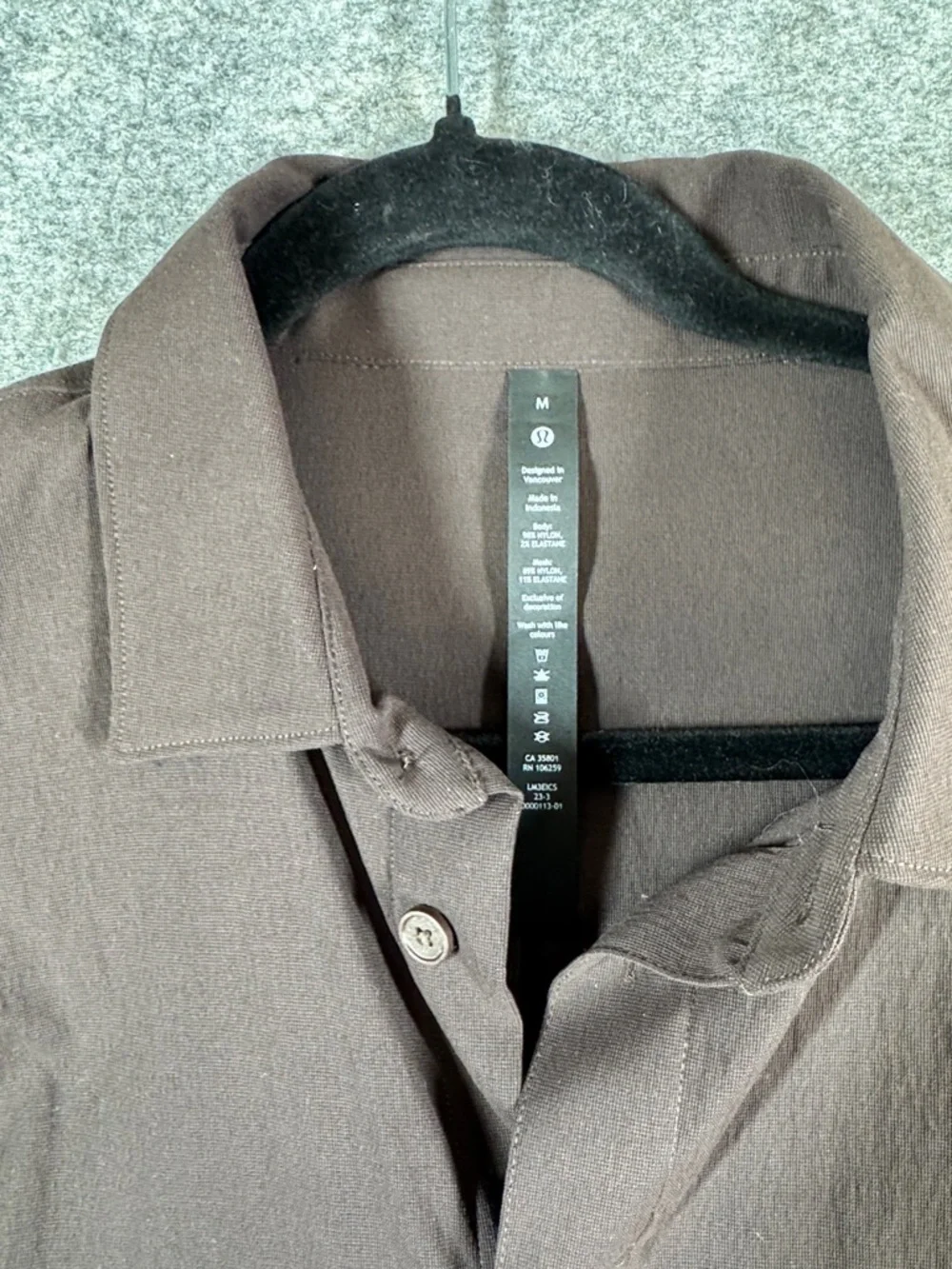 Lululemon Athletica Commission Brown Long Sleeve Button Shirt Size M Stretch - Picture 3 of 13